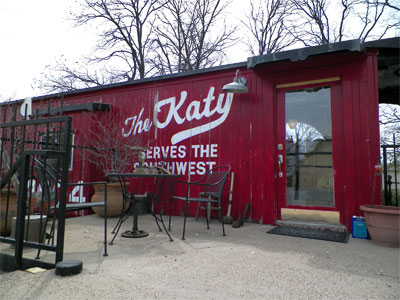 Railroad car converted to beauty salon in Albany, Texas. Photos by Steven Chamblee.