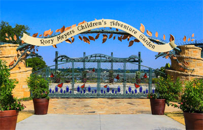 Entrance gates to the Rory Meyers Children’s Adventure Garden set the stage for imaginative play to come.