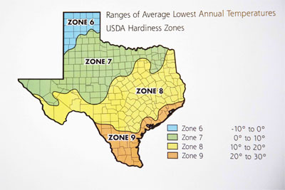 1990 USDA Zone Hardiness Map