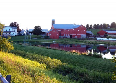 Serene Amish farm east of Berlin, on highway to Sugar Creek, Ohio.