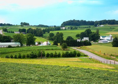 My favorite photo I took on our visit to Amish Country, overlooking glorious farm fields, homes and barns. South of Mt. Hope, Ohio.