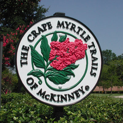 You’ll know you’re in the official portion of The Crape Myrtle Trails of McKinney when you see these signs.